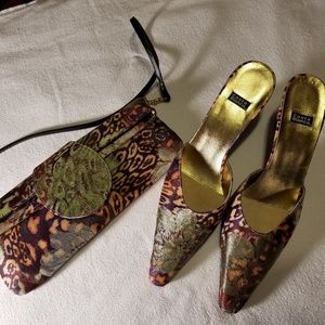 Costa Blanca slip on heels - size 9 and purse